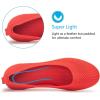 Frank Mully Women’s Ballet Flat Shoes Knit Dress Shoes Round Toe Slip On Ballerina Flats for Woman Low Wedge Comfort Soft(017red)