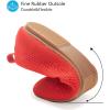 Frank Mully Women’s Ballet Flat Shoes Knit Dress Shoes Round Toe Slip On Ballerina Flats for Woman Low Wedge Comfort Soft(017red)