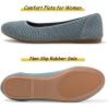 Frank Mully Women’s Ballet Flat Shoes Knit Dress Shoes Round Toe Slip On Ballerina Flats for Woman Low Wedge Comfort Soft(6006light Green)