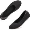 Frank Mully Women’s Ballet Flat Shoes Knit Dress Shoes Round Toe Slip On Ballerina Flats for Woman Low Wedge Comfort Soft(6012black)