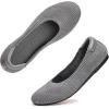 Frank Mully Women’s Ballet Flat Shoes Knit Dress Shoes Round Toe Slip On Ballerina Flats for Woman Low Wedge Comfort Soft(6012grey)
