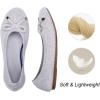 Frank Mully Women’s Ballet Flat Shoes Knit Dress Shoes Round Toe Slip On Ballerina Flats for Woman Low Wedge Comfort Soft(6047light Grey)