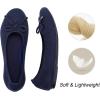 Frank Mully Women’s Ballet Flat Shoes Knit Dress Shoes Round Toe Slip On Ballerina Flats for Woman Low Wedge Comfort Soft(6047navy)