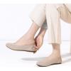 Frank Mully Women’s Ballet Flat Shoes Knit Dress Shoes Round Toe Slip On Ballerina Flats for Woman Low Wedge Comfort Soft(Apricot)