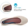 Frank Mully Women’s Ballet Flat Shoes Knit Dress Shoes Round Toe Slip On Ballerina Flats for Woman Low Wedge Comfort Soft(Apricot)