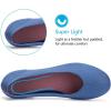 Frank Mully Women’s Ballet Flat Shoes Knit Dress Shoes Round Toe Slip On Ballerina Flats for Woman Low Wedge Comfort Soft(Aqua Blue)