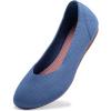 Frank Mully Women’s Ballet Flat Shoes Knit Dress Shoes Round Toe Slip On Ballerina Flats for Woman Low Wedge Comfort Soft(Aqua Blue)