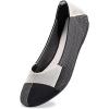 Frank Mully Women’s Ballet Flat Shoes Knit Dress Shoes Round Toe Slip On Ballerina Flats for Woman Low Wedge Comfort Soft(Black Grey)
