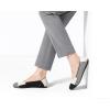 Frank Mully Women’s Ballet Flat Shoes Knit Dress Shoes Round Toe Slip On Ballerina Flats for Woman Low Wedge Comfort Soft(Black Grey)