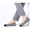 Frank Mully Women’s Ballet Flat Shoes Knit Dress Shoes Round Toe Slip On Ballerina Flats for Woman Low Wedge Comfort Soft(Black and White)