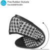 Frank Mully Women’s Ballet Flat Shoes Knit Dress Shoes Round Toe Slip On Ballerina Flats for Woman Low Wedge Comfort Soft(Black and White)