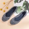 Frank Mully Women’s Ballet Flat Shoes Knit Dress Shoes Round Toe Slip On Ballerina Flats for Woman Low Wedge Comfort Soft(Blue Print)