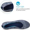 Frank Mully Women’s Ballet Flat Shoes Knit Dress Shoes Round Toe Slip On Ballerina Flats for Woman Low Wedge Comfort Soft(Blue Print)
