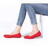 Frank Mully Women’s Ballet Flat Shoes Knit Dress Shoes Round Toe Slip On Ballerina Flats for Woman Low Wedge Comfort Soft(Bright Red)