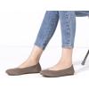 Frank Mully Women’s Ballet Flat Shoes Knit Dress Shoes Round Toe Slip On Ballerina Flats for Woman Low Wedge Comfort Soft(Camel)