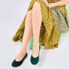 Frank Mully Women’s Ballet Flat Shoes Knit Dress Shoes Round Toe Slip On Ballerina Flats for Woman Low Wedge Comfort Soft(Green)