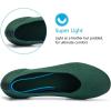 Frank Mully Women’s Ballet Flat Shoes Knit Dress Shoes Round Toe Slip On Ballerina Flats for Woman Low Wedge Comfort Soft(Green)