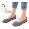 Frank Mully Women’s Ballet Flat Shoes Knit Dress Shoes Round Toe Slip On Ballerina Flats for Woman Low Wedge Comfort Soft(Grey010)