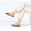 Frank Mully Women’s Ballet Flat Shoes Knit Dress Shoes Round Toe Slip On Ballerina Flats for Woman Low Wedge Comfort Soft(Khaki)
