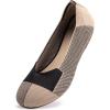 Frank Mully Women’s Ballet Flat Shoes Knit Dress Shoes Round Toe Slip On Ballerina Flats for Woman Low Wedge Comfort Soft(Khaki)