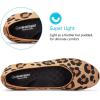 Frank Mully Women’s Ballet Flat Shoes Knit Dress Shoes Round Toe Slip On Ballerina Flats for Woman Low Wedge Comfort Soft(Leopard Orange)