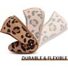 Frank Mully Women’s Ballet Flat Shoes Knit Dress Shoes Round Toe Slip On Ballerina Flats for Woman Low Wedge Comfort Soft(Leopard Orange)