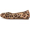 Frank Mully Women’s Ballet Flat Shoes Knit Dress Shoes Round Toe Slip On Ballerina Flats for Woman Low Wedge Comfort Soft(Leopard Orange)