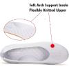 Frank Mully Women’s Ballet Flat Shoes Knit Dress Shoes Round Toe Slip On Ballerina Flats for Woman Low Wedge Comfort Soft(Light Gray)