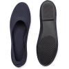 Frank Mully Women’s Ballet Flat Shoes Knit Dress Shoes Round Toe Slip On Ballerina Flats for Woman Low Wedge Comfort Soft(Navy)