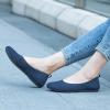 Frank Mully Women’s Ballet Flat Shoes Knit Dress Shoes Round Toe Slip On Ballerina Flats for Woman Low Wedge Comfort Soft(Navy)