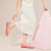 Frank Mully Women’s Ballet Flat Shoes Knit Dress Shoes Round Toe Slip On Ballerina Flats for Woman Low Wedge Comfort Soft(Pink)