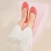 Frank Mully Women’s Ballet Flat Shoes Knit Dress Shoes Round Toe Slip On Ballerina Flats for Woman Low Wedge Comfort Soft(Pink)