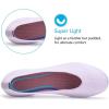Frank Mully Women’s Ballet Flat Shoes Knit Dress Shoes Round Toe Slip On Ballerina Flats for Woman Low Wedge Comfort Soft(Purple)