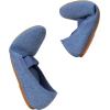 Frank Mully Womens Ballet Flats Casual Round Toe Knit Fabric Flats for Women with Single Strap Ballerina Flat Shoes Lightweight Dressy Shoes for Woman(Light Blue)
