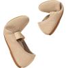Frank Mully Womens Ballet Flats Casual Round Toe Knit Fabric Flats for Women with Single Strap Ballerina Flat Shoes Lightweight Dressy Shoes for Woman(Apricot)