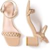 Frank Mully Women’s Braided Sandal Heels Ankle Strap Comfortable Blocked Heeled Sandals Square Open Toe Cute Prom Pump Sandals Shoes(Nude)
