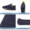 Frank Mully Women’s Casual Loafer Flats Slip On Loafer Shoes Comfortable Knit Flat Shoes Classics Pointy Toe Loafer Flats,for Work,Travel(6013 Navy)