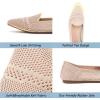 Frank Mully Women’s Casual Loafer Flats Slip On Loafer Shoes Comfortable Knit Flat Shoes Classics Pointy Toe Loafer Flats,for Work,Travel(6013 Nude)