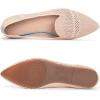 Frank Mully Women’s Casual Loafer Flats Slip On Loafer Shoes Comfortable Knit Flat Shoes Classics Pointy Toe Loafer Flats,for Work,Travel(6013 Nude)