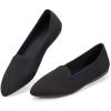 Frank Mully Women’s Casual Loafer Flats Slip On Loafer Shoes Comfortable Knit Flat Shoes Classics Pointy Toe Loafer Flats,for Work,Travel(6035black)