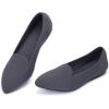 Frank Mully Women’s Casual Loafer Flats Slip On Loafer Shoes Comfortable Knit Flat Shoes Classics Pointy Toe Loafer Flats,for Work,Travel(6035dark Grey)