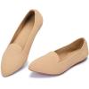 Frank Mully Women’s Casual Loafer Flats Slip On Loafer Shoes Comfortable Knit Flat Shoes Classics Pointy Toe Loafer Flats,for Work,Travel(6035ecru)