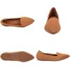 Frank Mully Women’s Casual Loafer Flats Slip On Loafer Shoes Comfortable Knit Flat Shoes Classics Pointy Toe Loafer Flats,for Work,Travel(6035fawn)