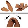 Frank Mully Women’s Casual Loafer Flats Slip On Loafer Shoes Comfortable Knit Flat Shoes Classics Pointy Toe Loafer Flats,for Work,Travel(6035fawn)