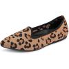 Frank Mully Women’s Casual Loafer Flats Slip On Loafer Shoes Comfortable Knit Flat Shoes Classics Pointy Toe Loafer Flats,for Work,Travel(6035leopard B)