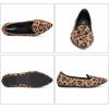 Frank Mully Women’s Casual Loafer Flats Slip On Loafer Shoes Comfortable Knit Flat Shoes Classics Pointy Toe Loafer Flats,for Work,Travel(6035leopard B)