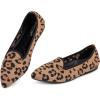Frank Mully Women’s Casual Loafer Flats Slip On Loafer Shoes Comfortable Knit Flat Shoes Classics Pointy Toe Loafer Flats,for Work,Travel(6035leopard B)