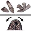 Frank Mully Women’s Casual Loafer Flats Slip On Loafer Shoes Comfortable Knit Flat Shoes Classics Pointy Toe Loafer Flats,for Work,Travel(6035leopard Beige)