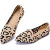 Frank Mully Women’s Casual Loafer Flats Slip On Loafer Shoes Comfortable Knit Flat Shoes Classics Pointy Toe Loafer Flats,for Work,Travel(6035leopard Yellow)