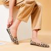 Frank Mully Women’s Casual Loafer Flats Slip On Loafer Shoes Comfortable Knit Flat Shoes Classics Pointy Toe Loafer Flats,for Work,Travel(6035leopard Yellow)